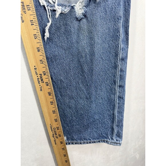 Levis Ribcage Straight Ankle High Rise Jeans Womens 25x27 Distressed Button Fly - Picture 9 of 12